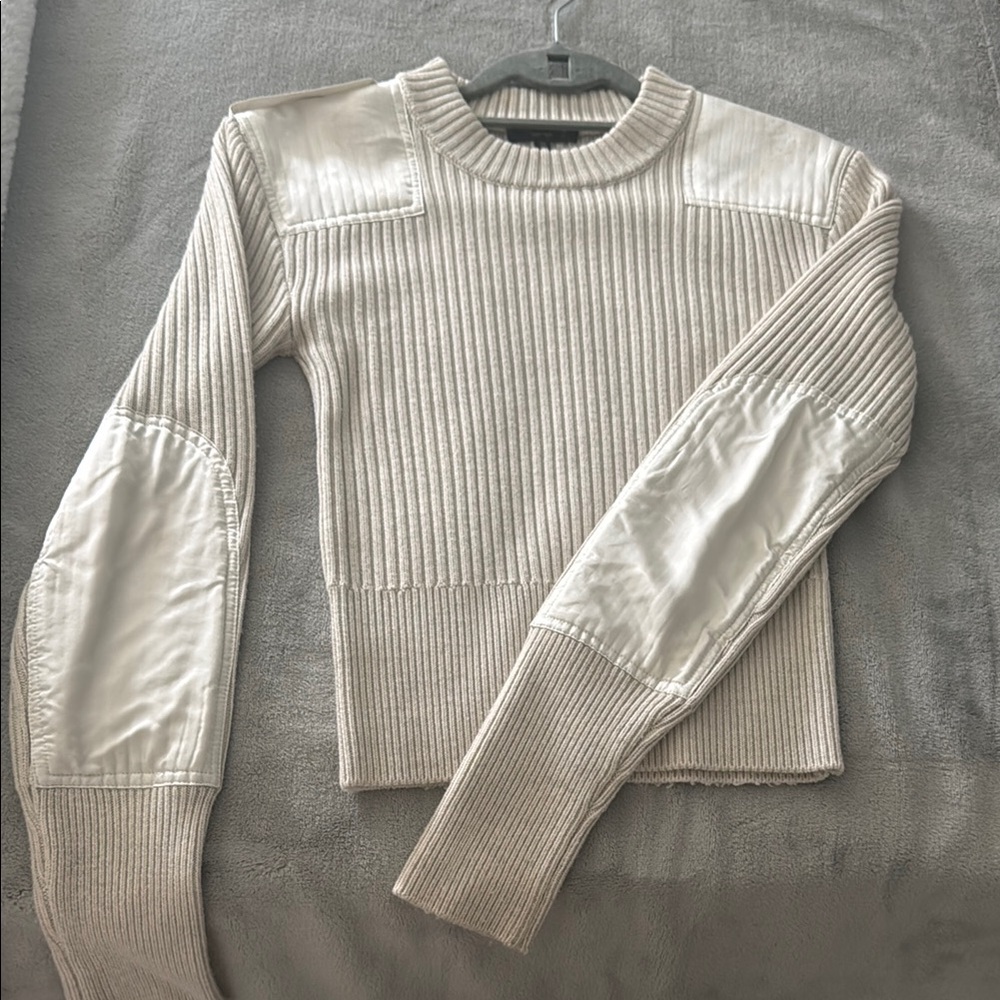 Rag & Bone Cream Ribbed Knit Top